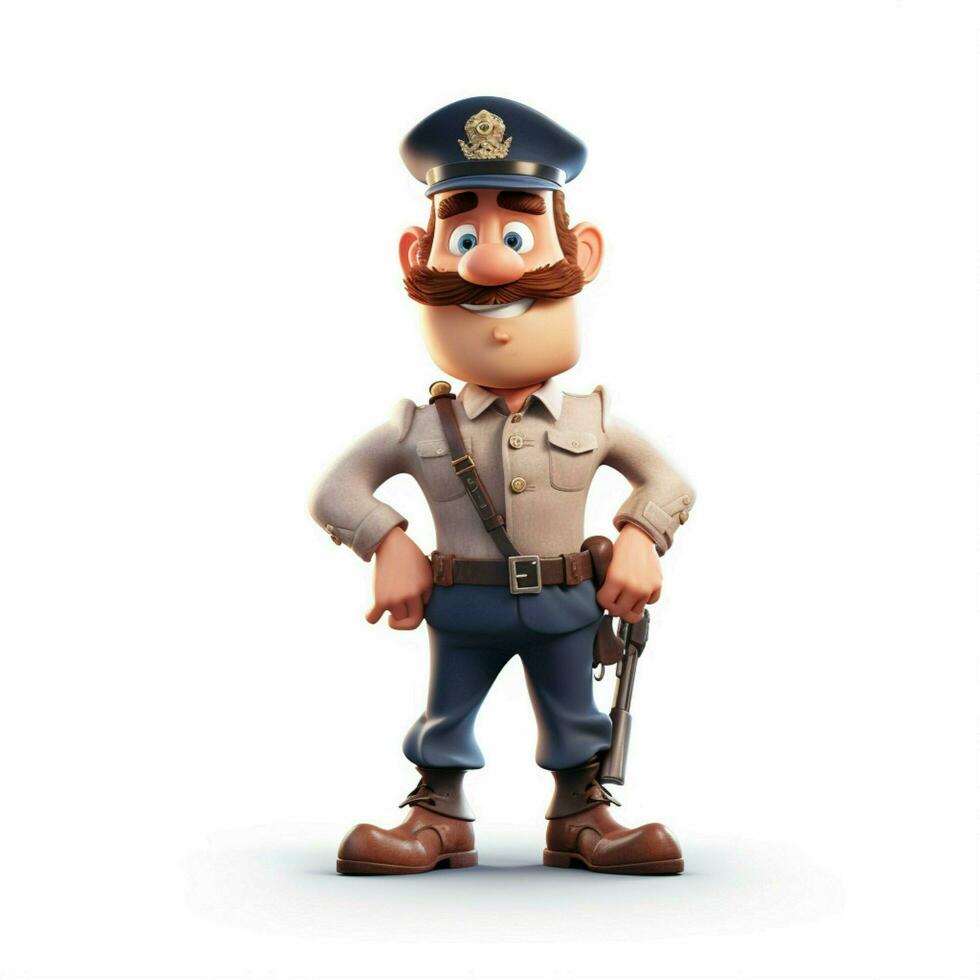 Guard 2d cartoon illustraton on white background high qual photo