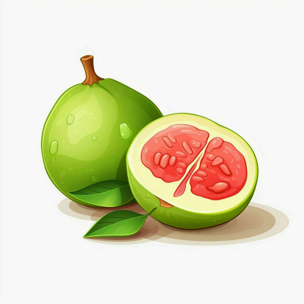 guayaba 2d dibujos animados ilustracion en blanco antecedentes alto calidad foto