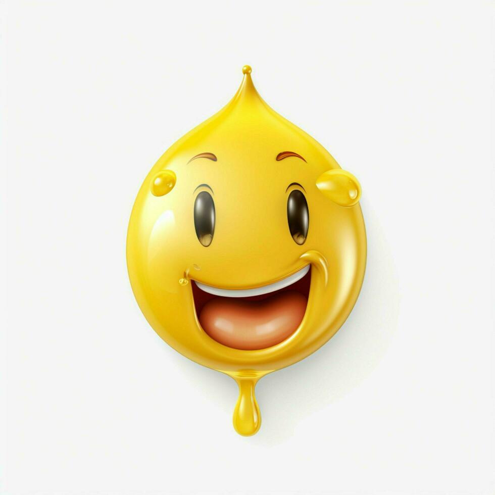 Grinning Face with Sweat emoji on white background high qu photo