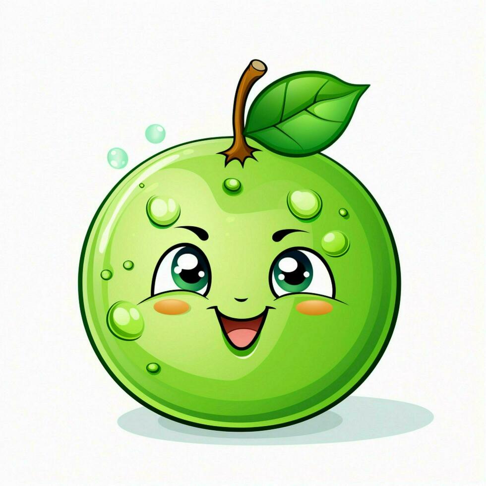 Guava 2d vector illustration cartoon in white background h photo