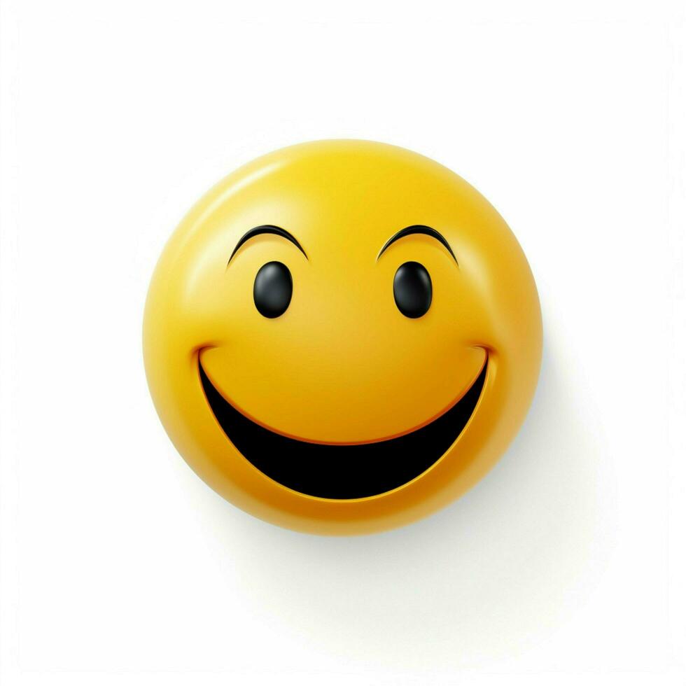 Grinning Face with Smiling Eyes emoji on white background photo