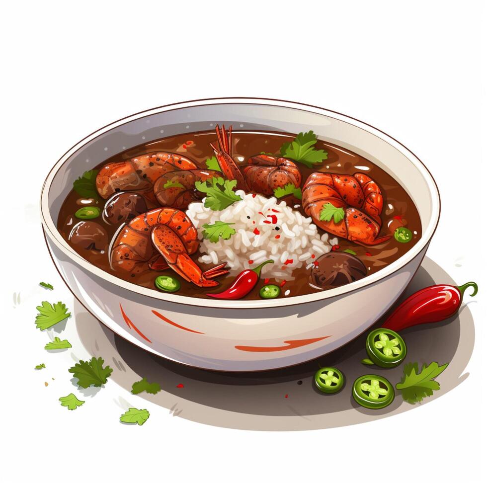 Gumbo 2d vector illustration cartoon in white background h 30688070