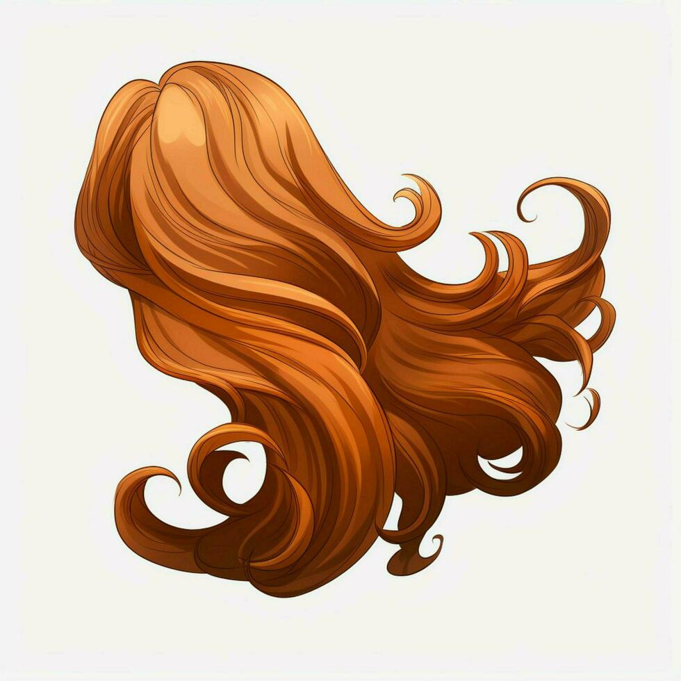 Hair 2d cartoon vector illustration on white background hi photo