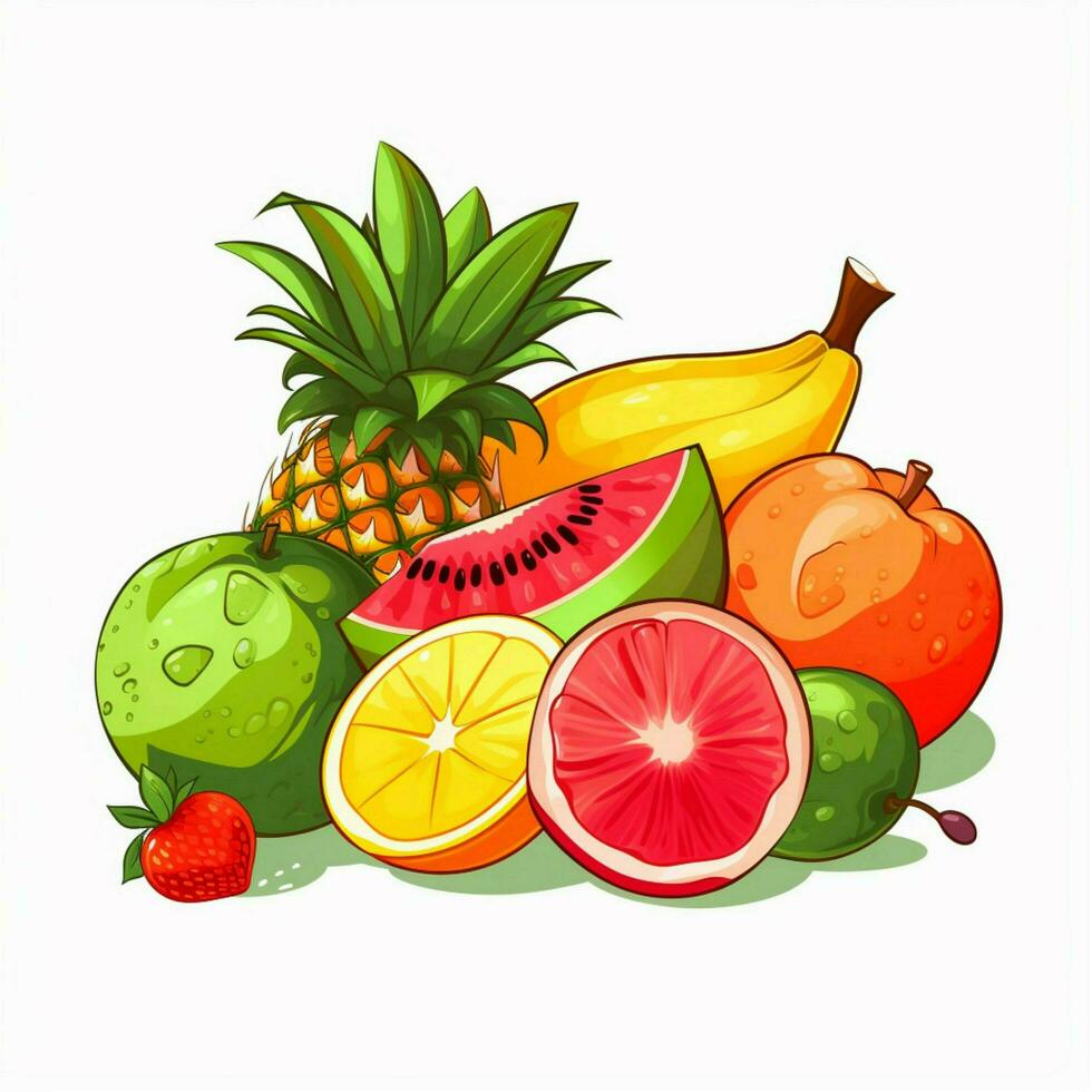Hala Fruit 2d cartoon vector illustration on white backgro photo