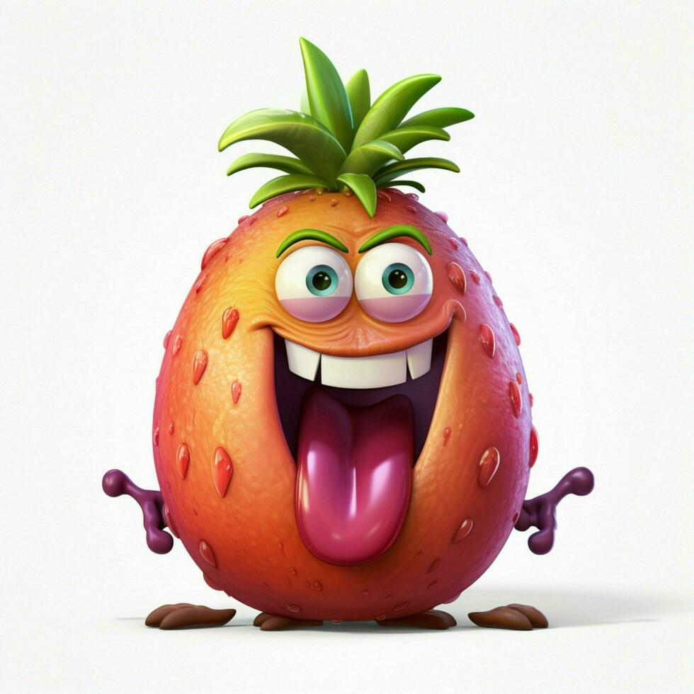 Hala Fruit 2d cartoon illustraton on white background high photo