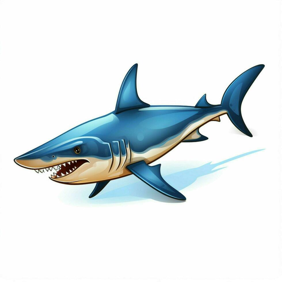 Hammerhead shark 2d cartoon vector illustration on white b photo