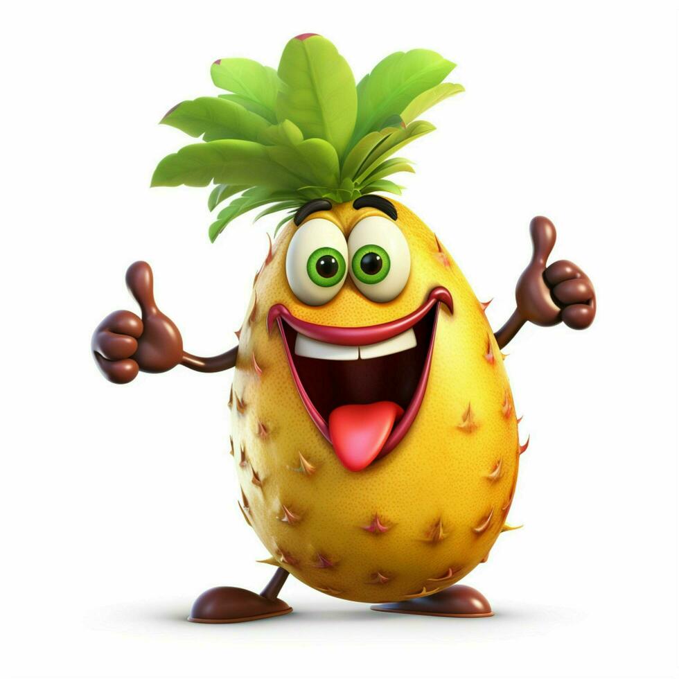 Hala Fruit 2d cartoon illustraton on white background high photo