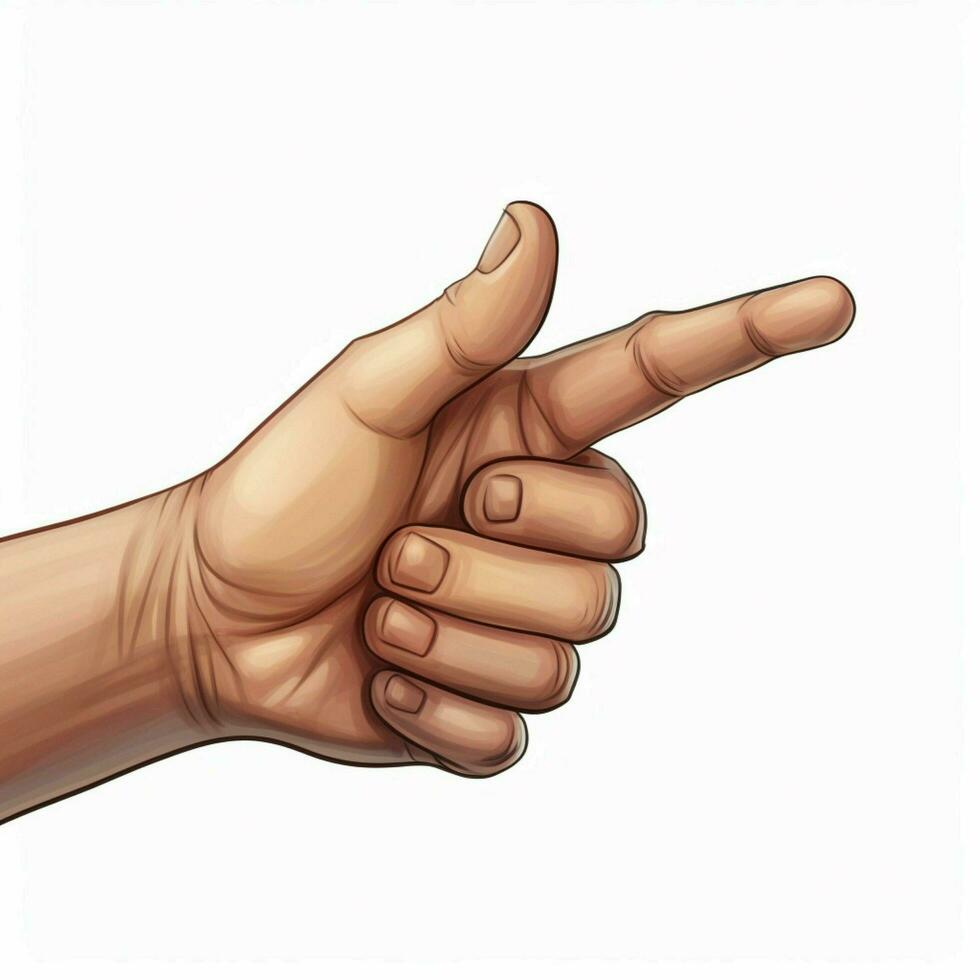 Hand with Index Finger and Thumb Crossed 2d cartoon illust photo