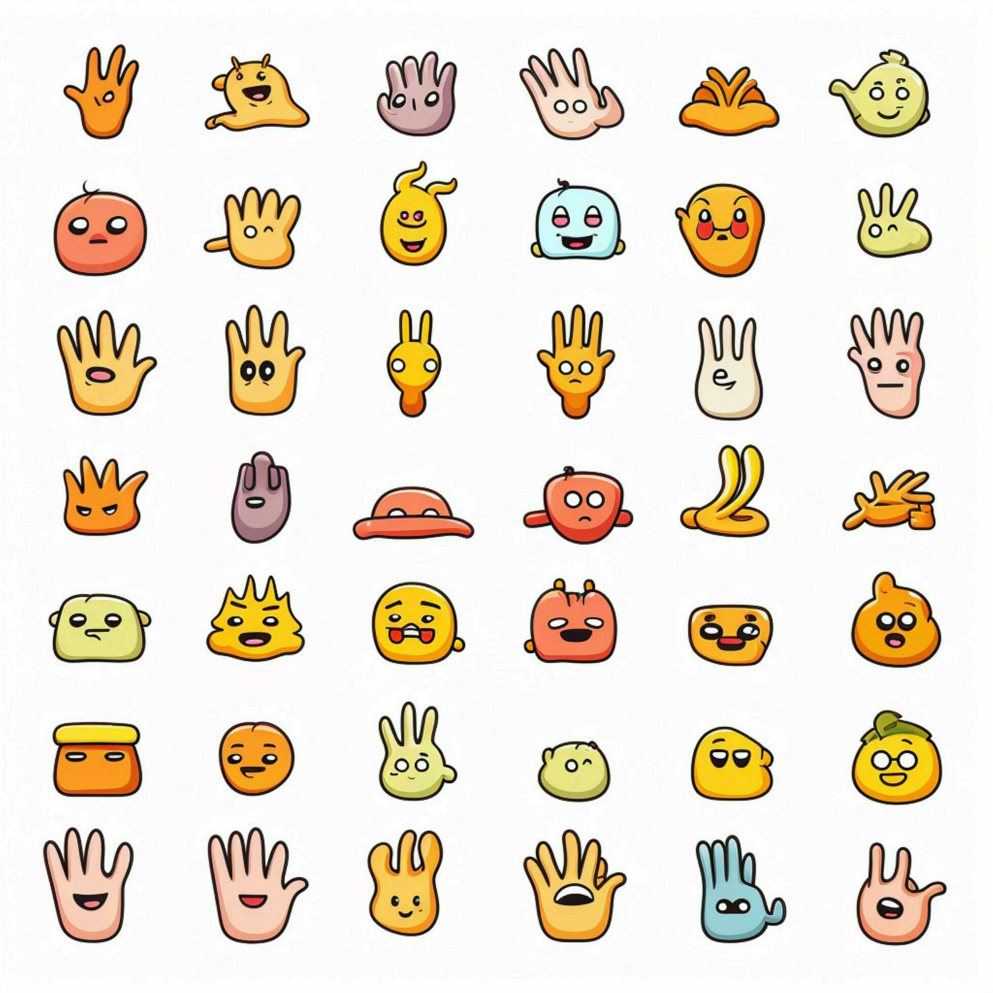 Hands and other Body Parts Emojis 2d cartoon vector illust 30688113