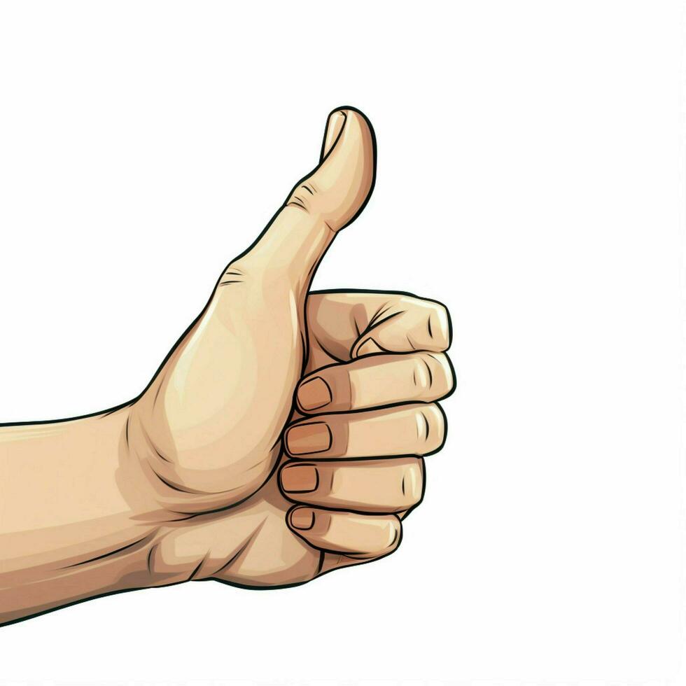 Hand with Index Finger and Thumb Crossed 2d cartoon illust photo