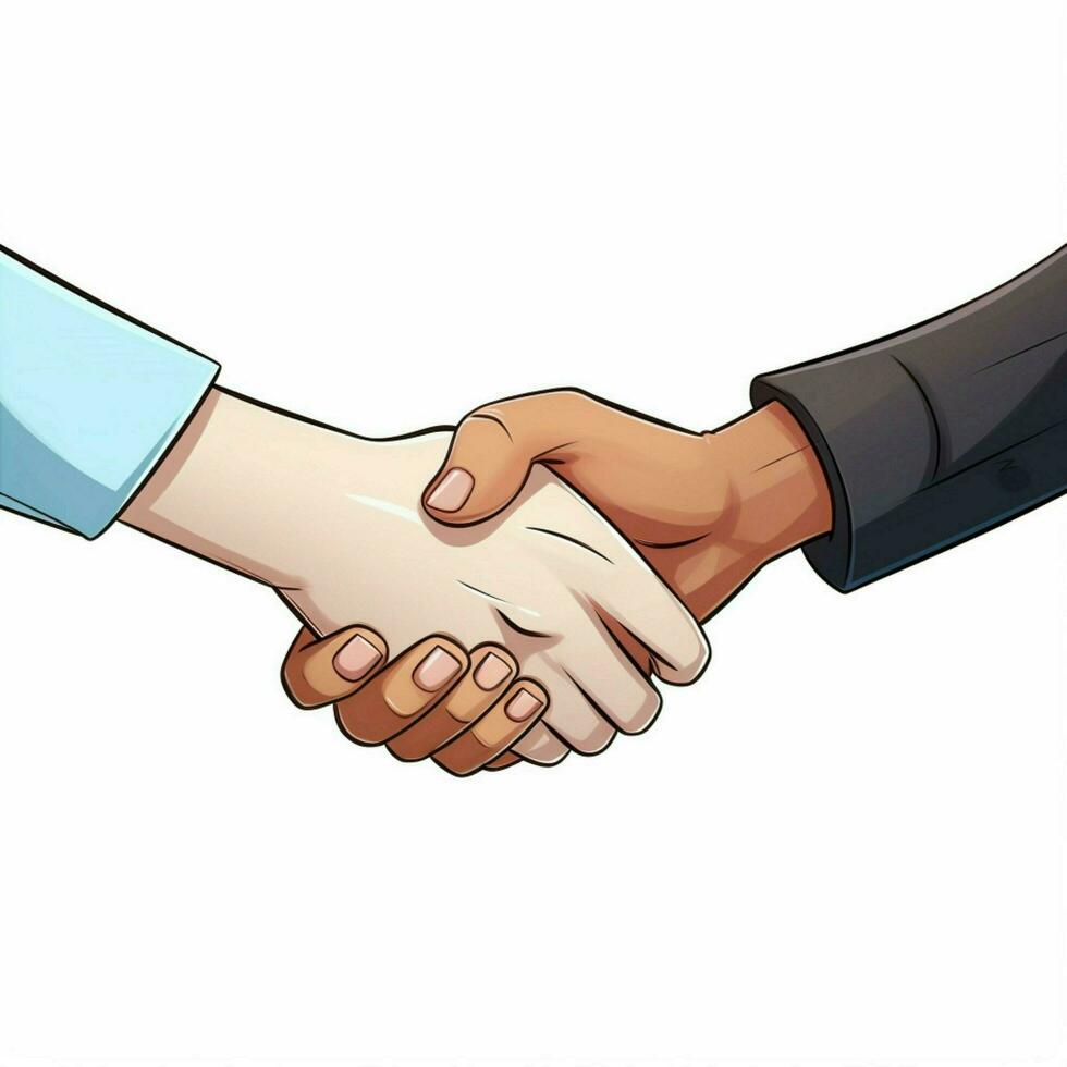 Men shaking hands cute emoji Royalty Free Vector Image