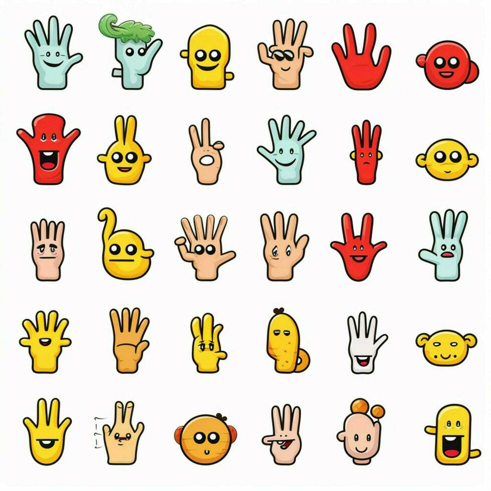 Hands and other Body Parts Emojis 2d cartoon vector illust photo