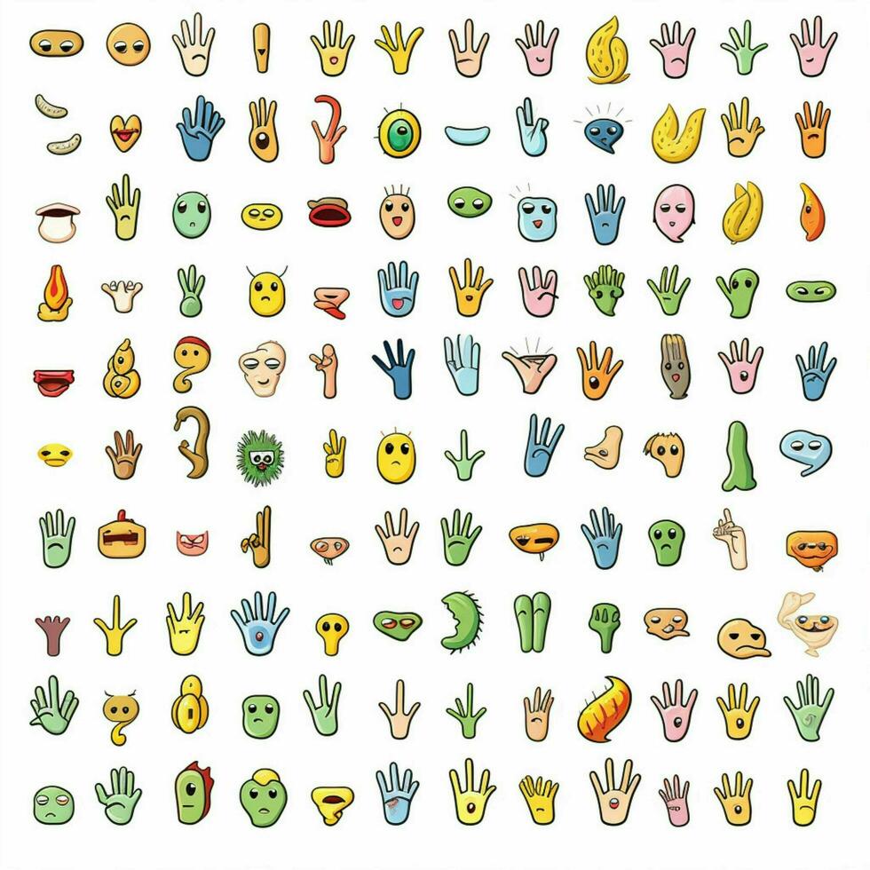 Hands and other Body Parts Emojis 2d cartoon vector illust 30688121