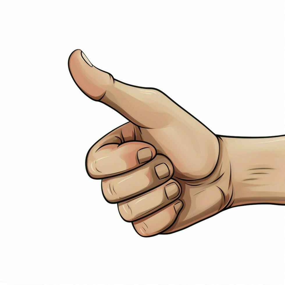 Hand with Index Finger and Thumb Crossed 2d cartoon illust photo