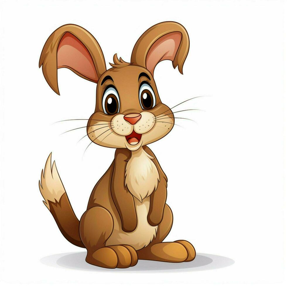 Hare 2d cartoon vector illustration on white background hi photo