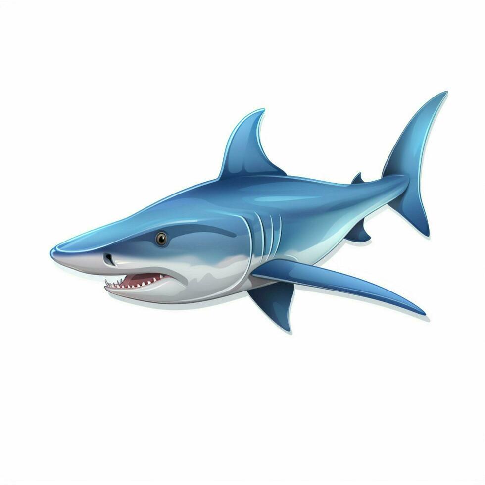 Hammerhead shark 2d cartoon vector illustration on white b photo