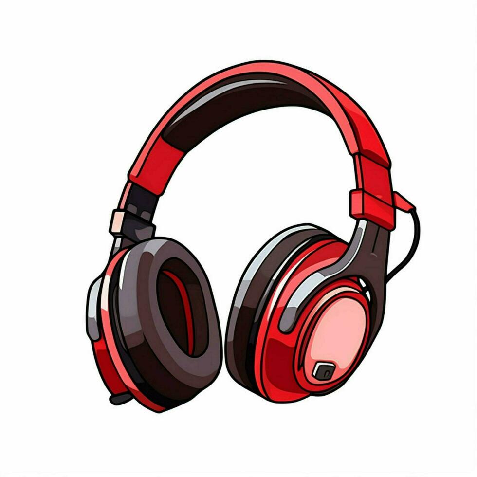 Headset 2d cartoon illustraton on white background high qu photo