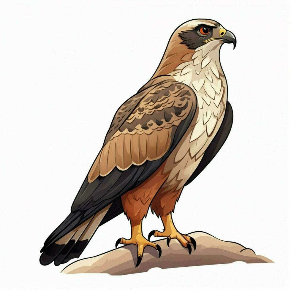 Hawk 2d cartoon vector illustration on white background hi photo