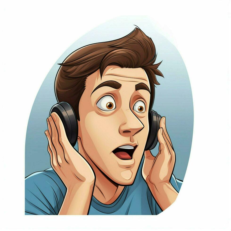 Hearing 2d cartoon vector illustration on white background photo