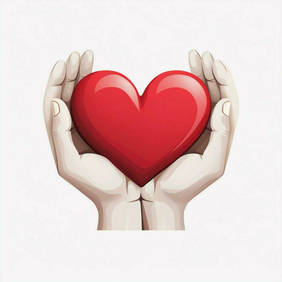 Heart Hands 2d cartoon illustraton on white background hig photo