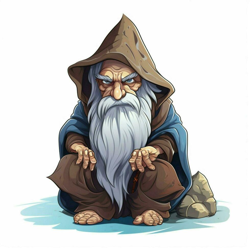 Hermit 2d cartoon vector illustration on white background photo