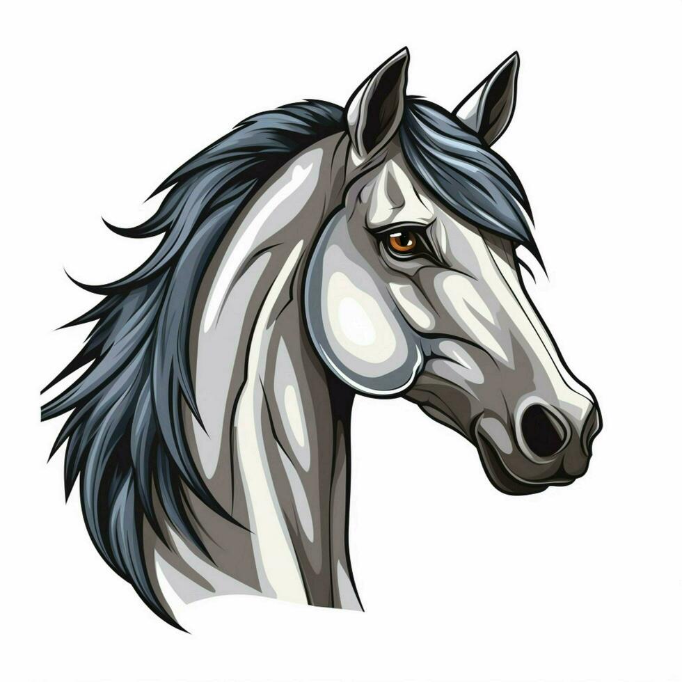 Horse 2d vector illustration cartoon in white background h photo