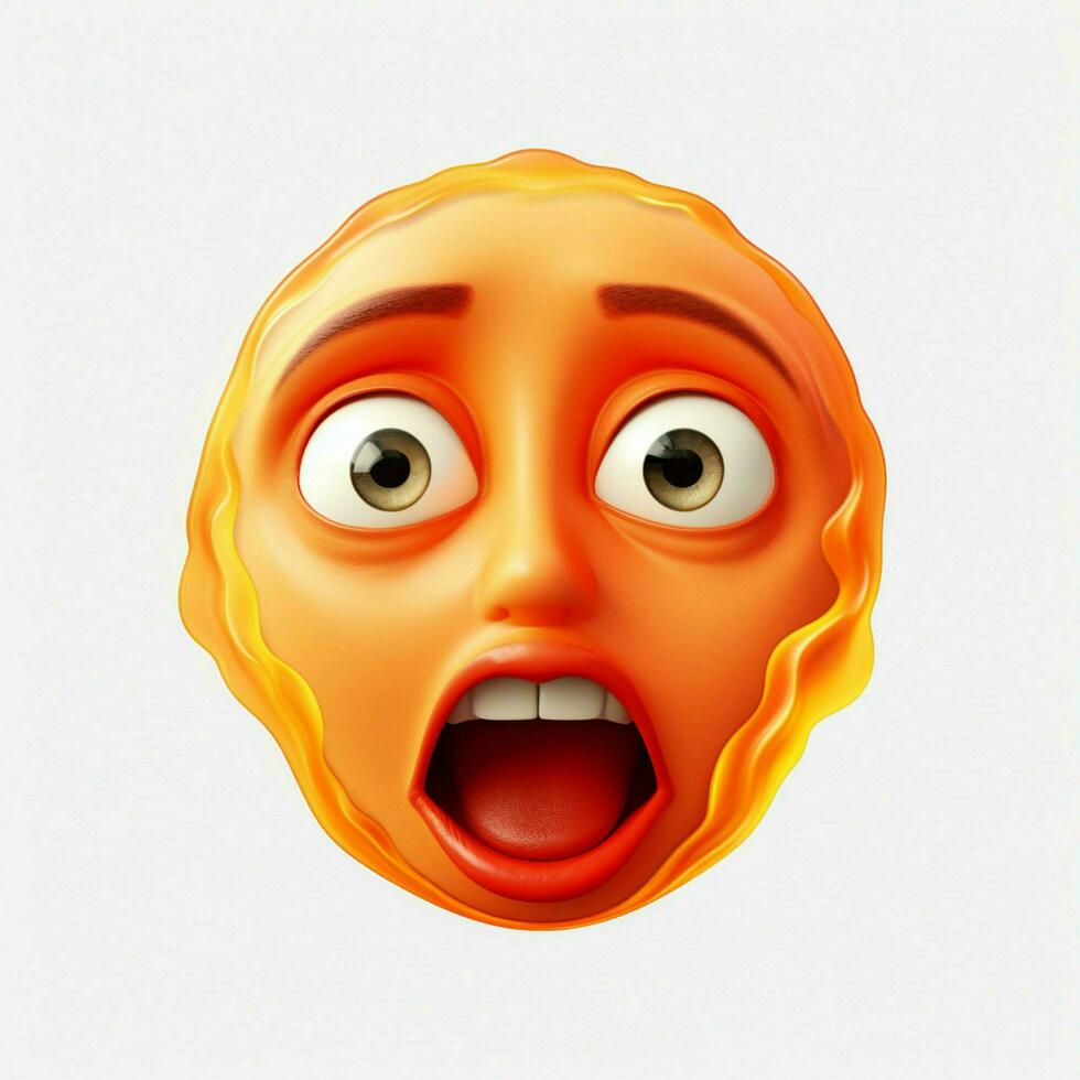 Hot Face emoji on white background high quality 4k hdr photo