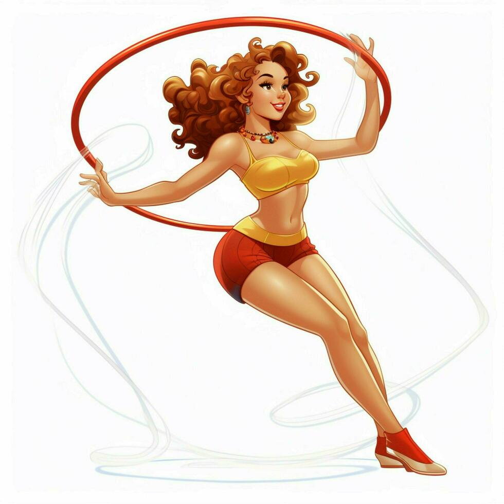 Hula Hoop 2d cartoon illustraton on white background high photo