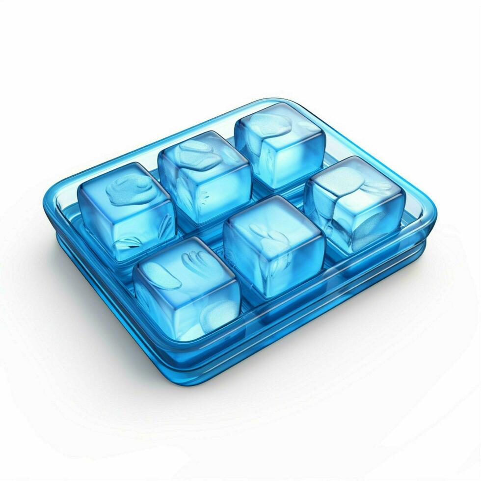 Ice Tray 2d cartoon illustraton on white background high q photo