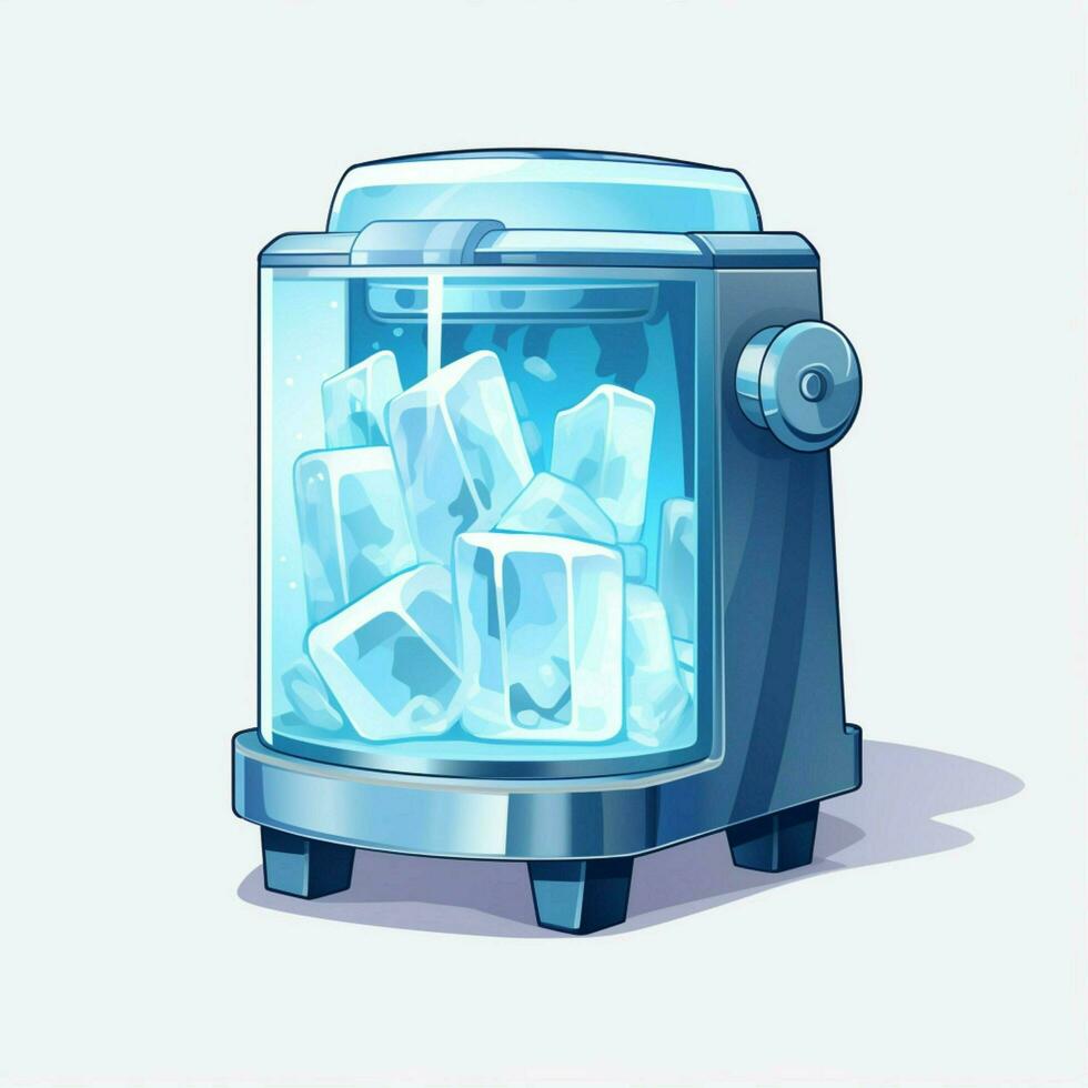 Ice Maker 2d cartoon illustraton on white background high photo