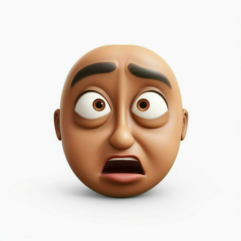 Hushed Face emoji on white background high quality 4k hdr photo