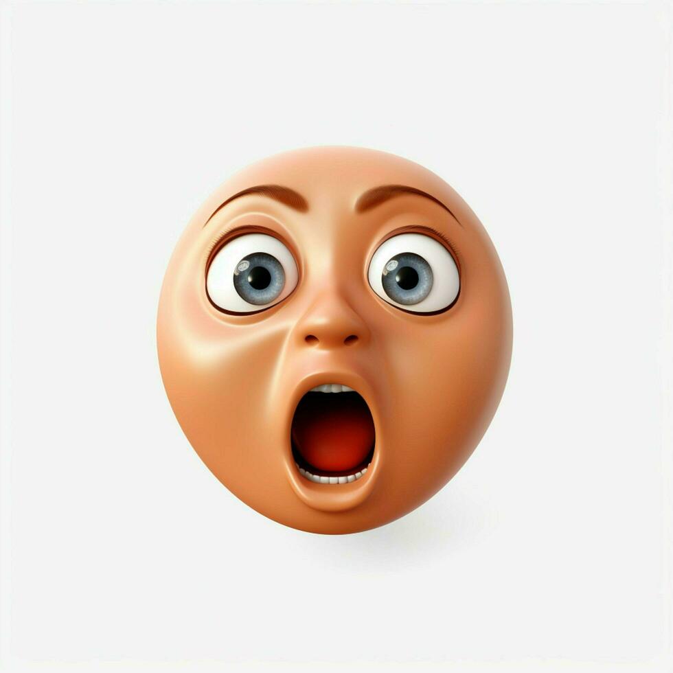 Hushed Face emoji on white background high quality 4k hdr photo