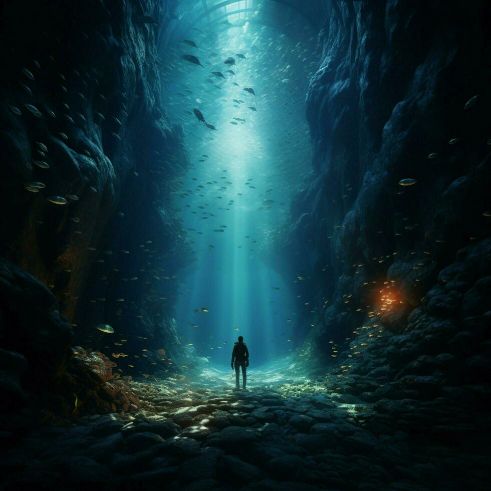 Illusional depths high quality ultra hd 8k hdr photo