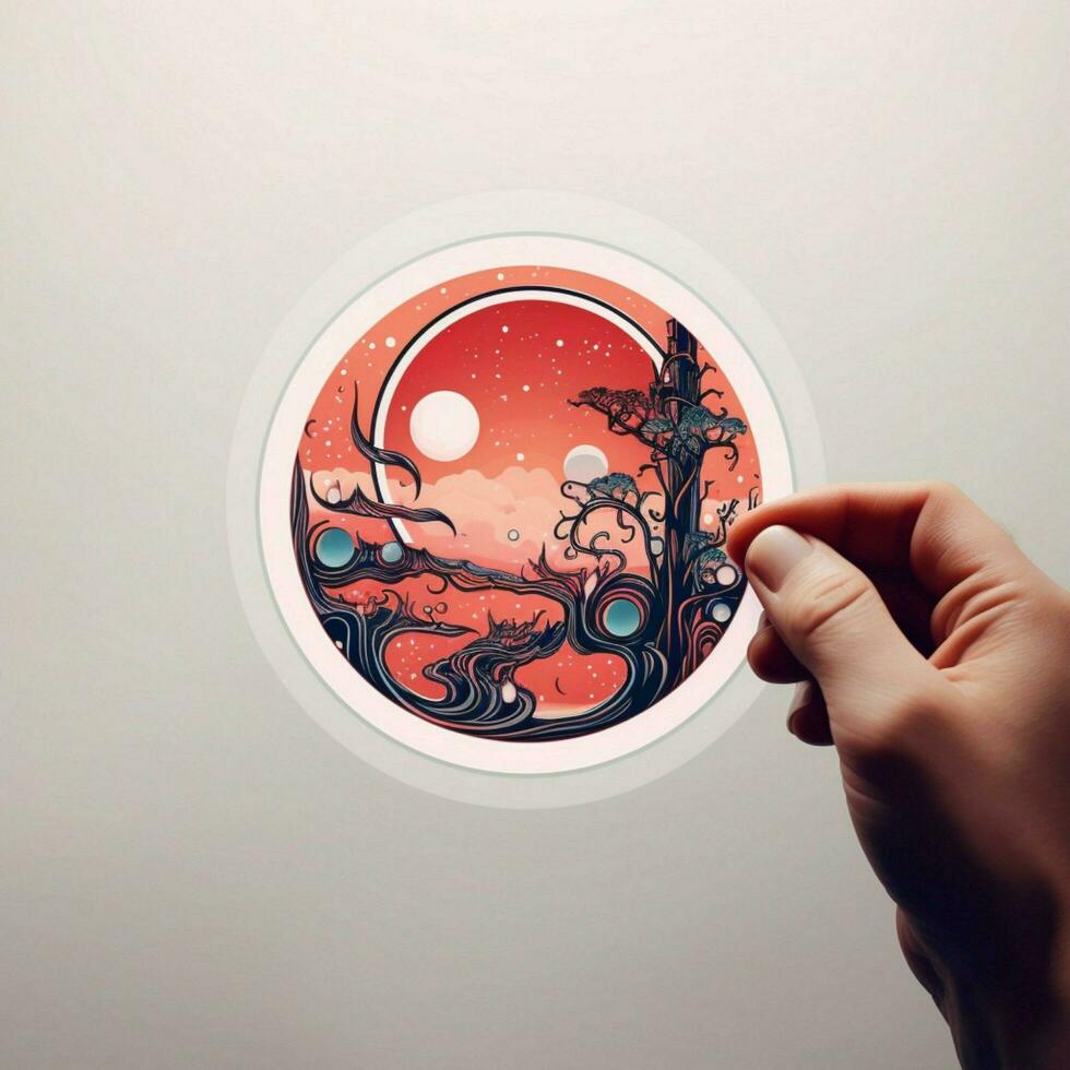 Imagine a sticker with a minimalist contemporary design photo