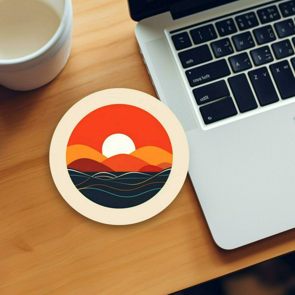 Imagine a sticker with a minimalist contemporary design photo