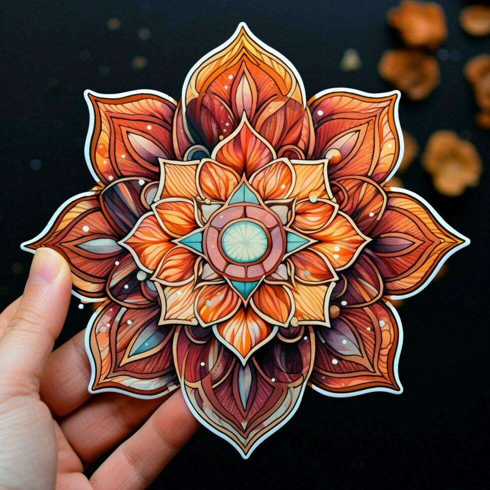 Intricate and delicate mandala stickers photo