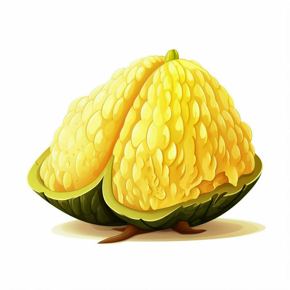 Jackfruit 2d cartoon illustraton on white background high photo