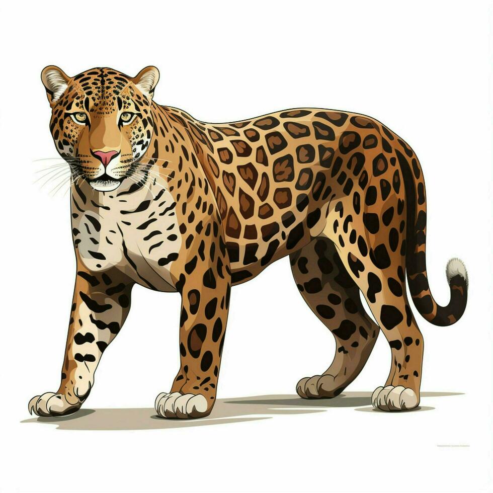 jaguar 2d dibujos animados vector ilustración en blanco antecedentes foto