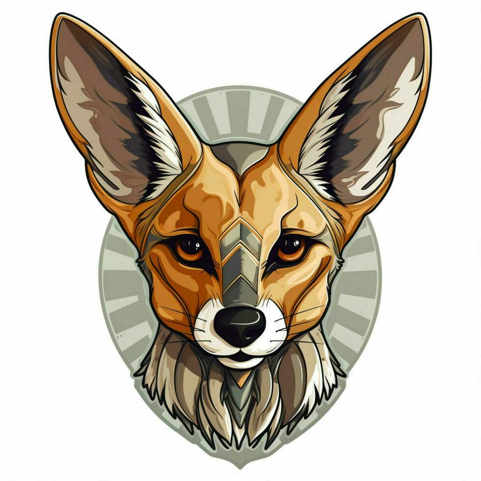 Jackal 2d cartoon vector illustration on white background photo