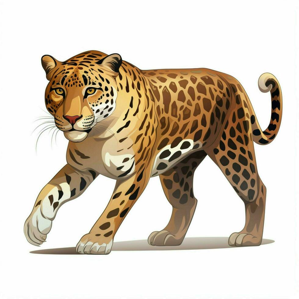 jaguar 2d dibujos animados vector ilustración en blanco antecedentes foto