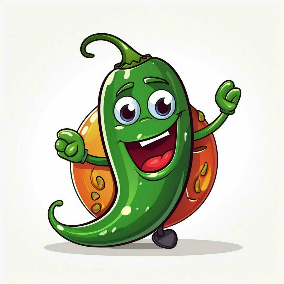 jalapeño 2d vector ilustración dibujos animados en blanco fondo foto