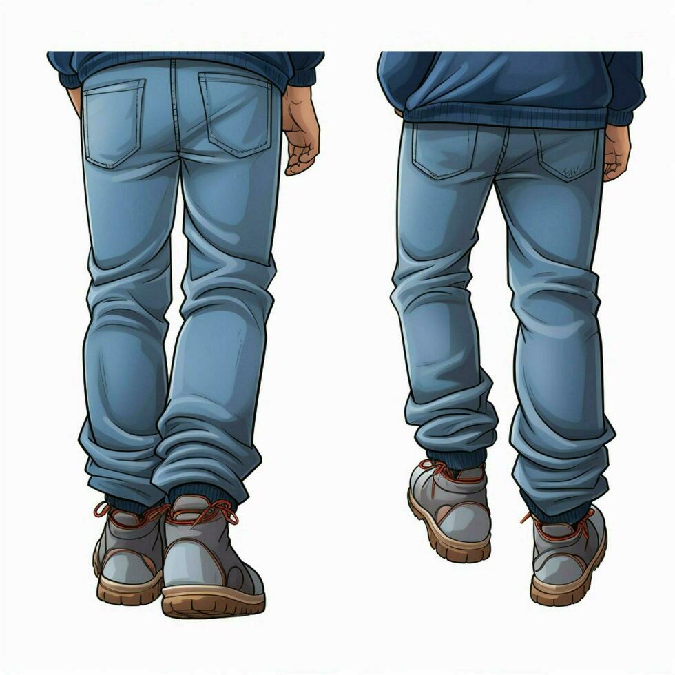 Jeans 2d cartoon illustraton on white background high qual photo