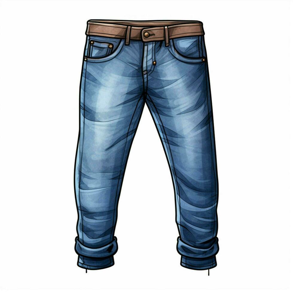 Jeans 2d cartoon illustraton on white background high qual photo