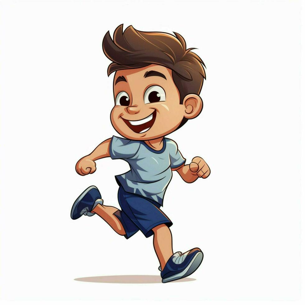 Jogging 2d cartoon vector illustration on white background photo