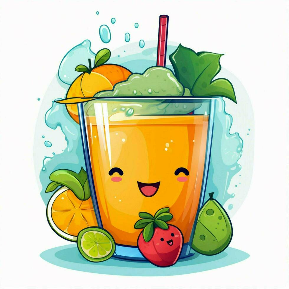 Juice 2d cartoon vector illustration on white background h photo