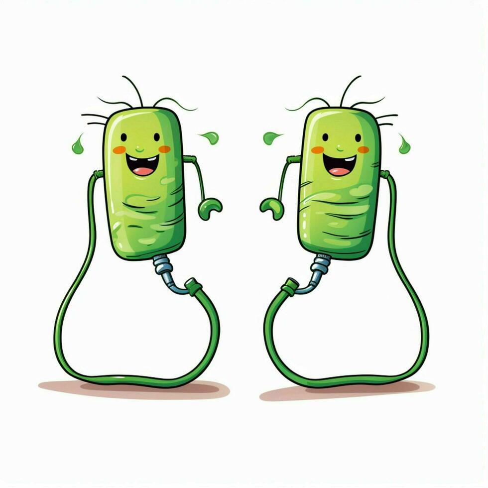 Jump rope 2d cartoon illustraton on white background high photo
