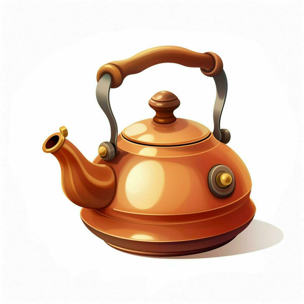 Kettle 2d cartoon illustraton on white background high qua photo