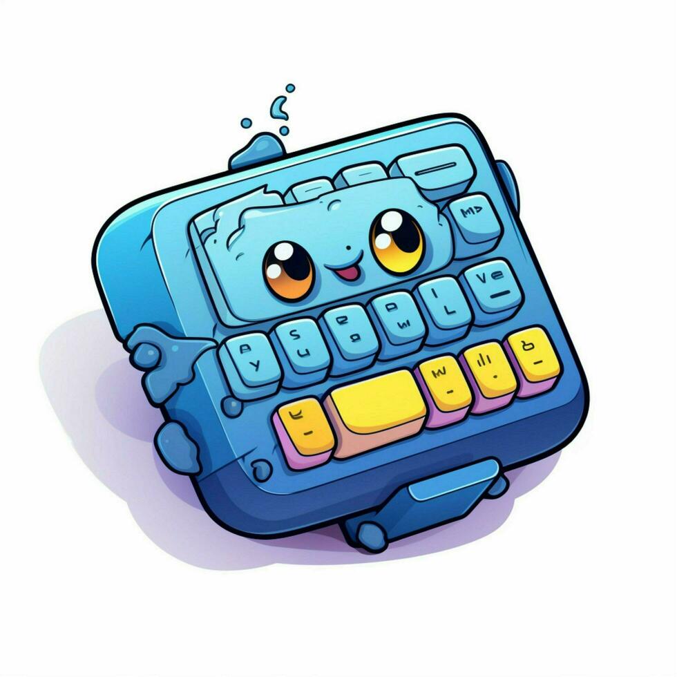 Keycap 2d cartoon vector illustration on white background photo