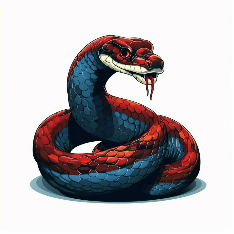 King Cobra 2d cartoon vector illustration on white backgro photo