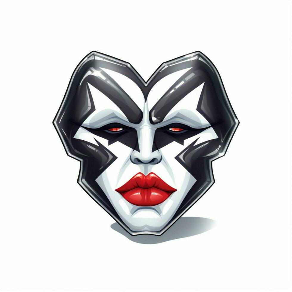 Kiss Mark 2d cartoon illustraton on white background high photo